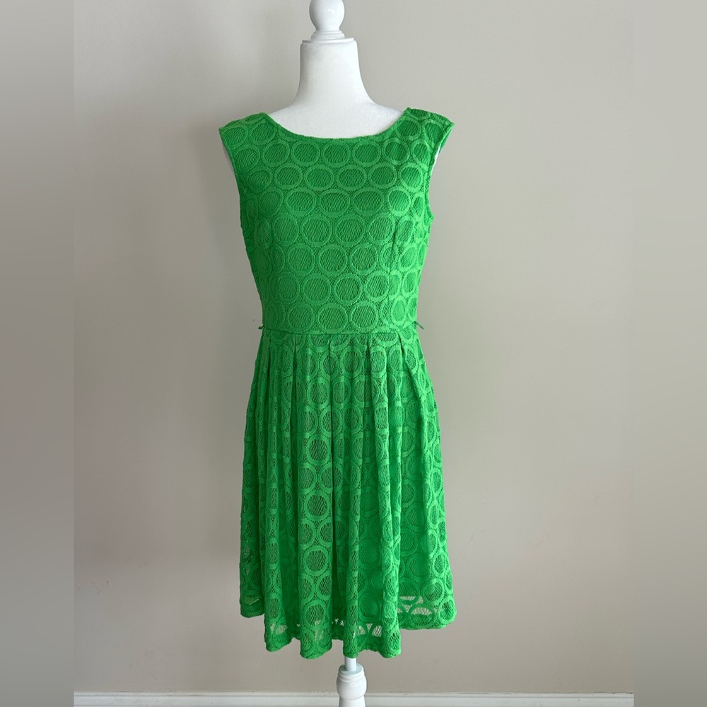 London Times Bright Green Dress